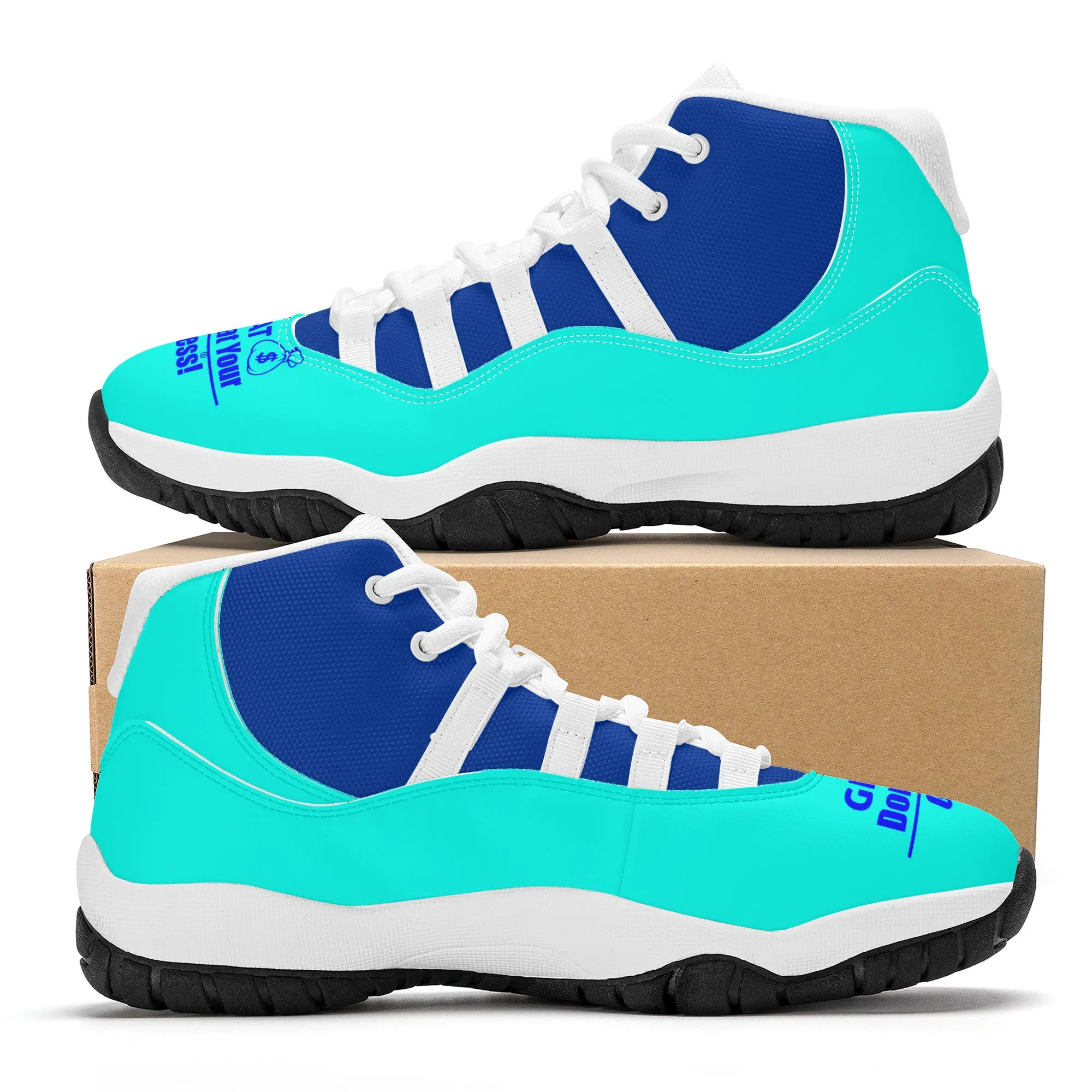 Get That Bag, High Top,Air Retro Sneakers - White