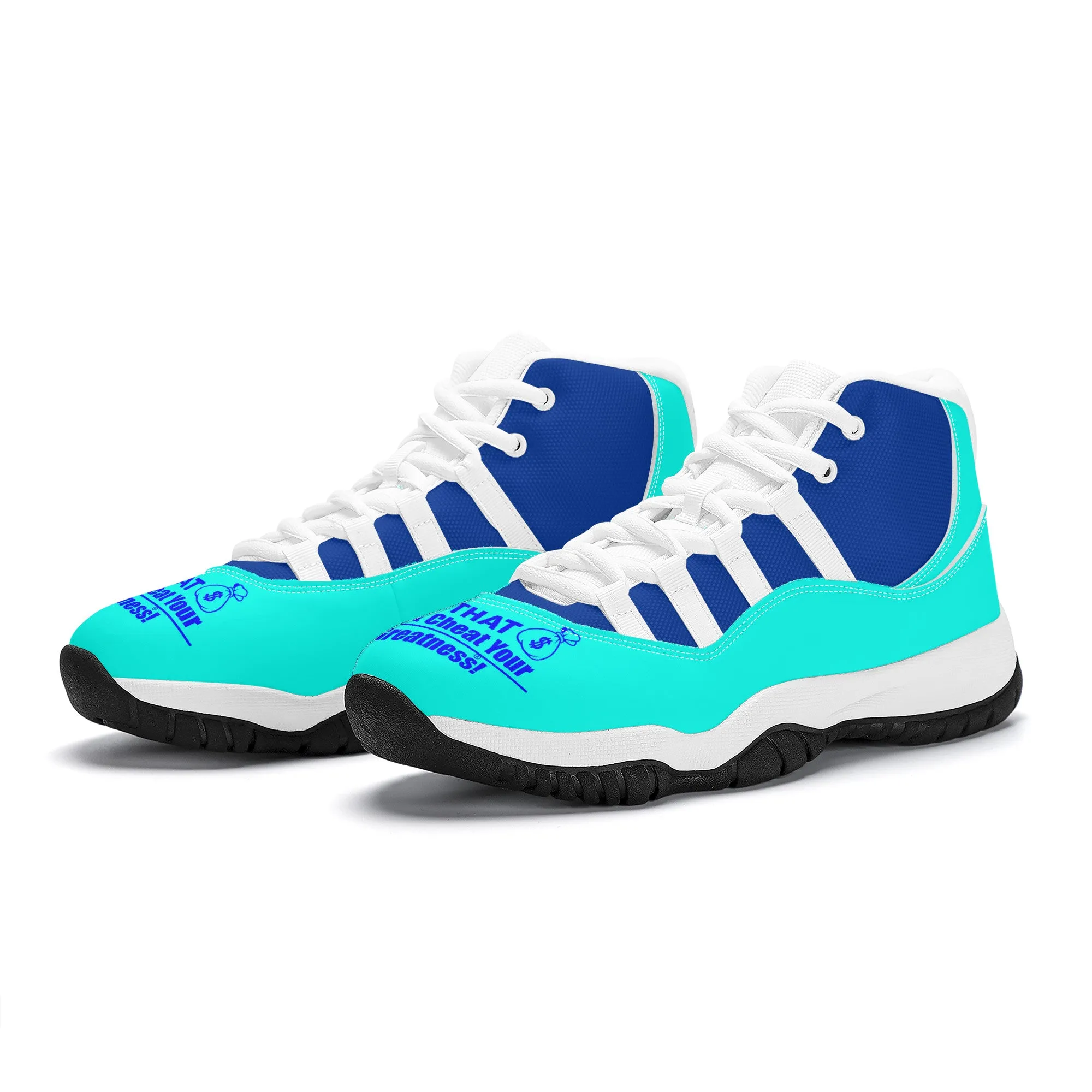 Get That Bag, High Top,Air Retro Sneakers - White