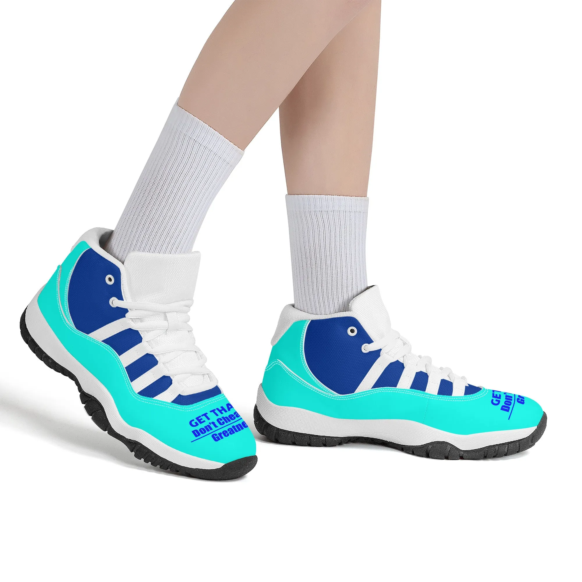 Get That Bag, High Top,Air Retro Sneakers - White