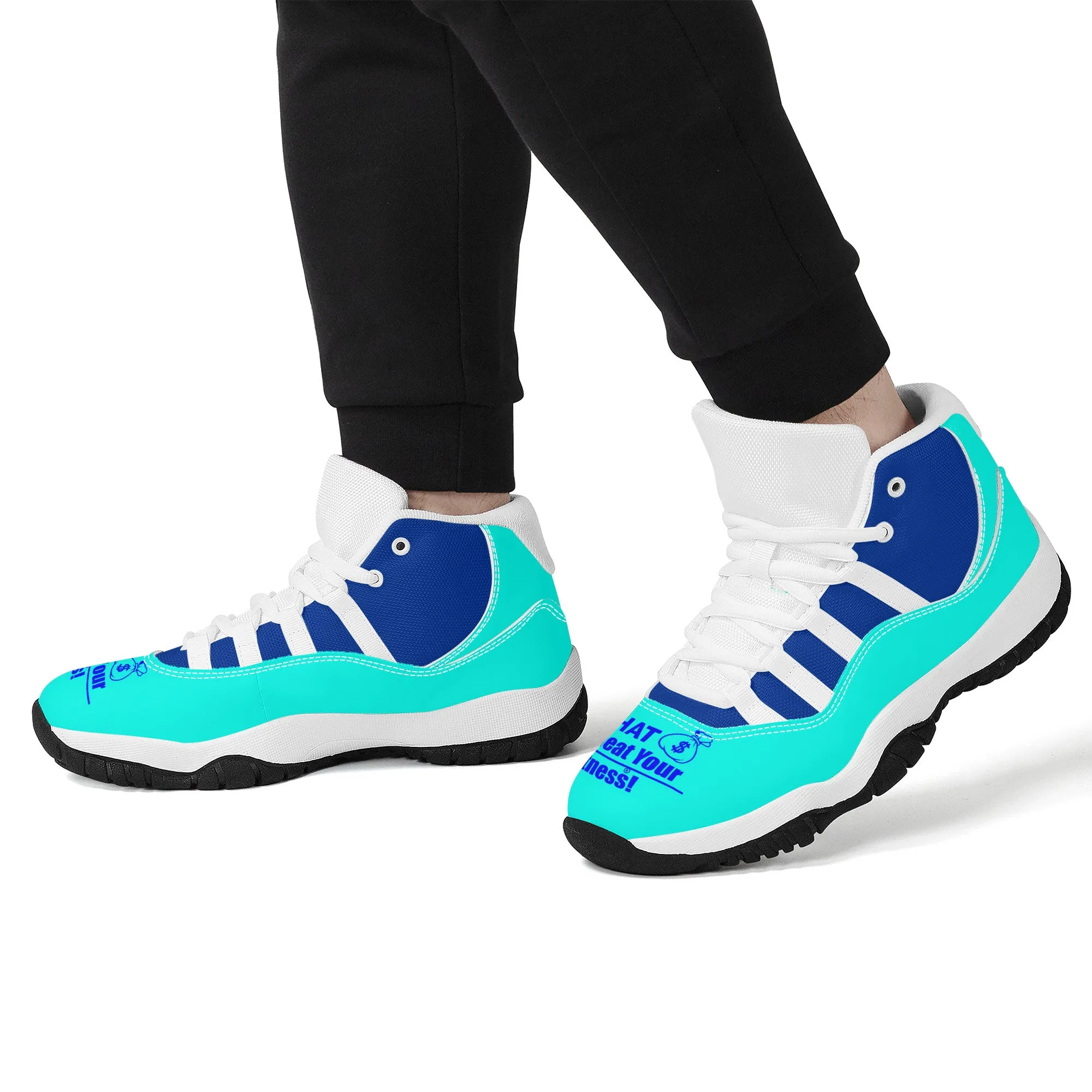 Get That Bag, High Top,Air Retro Sneakers - White