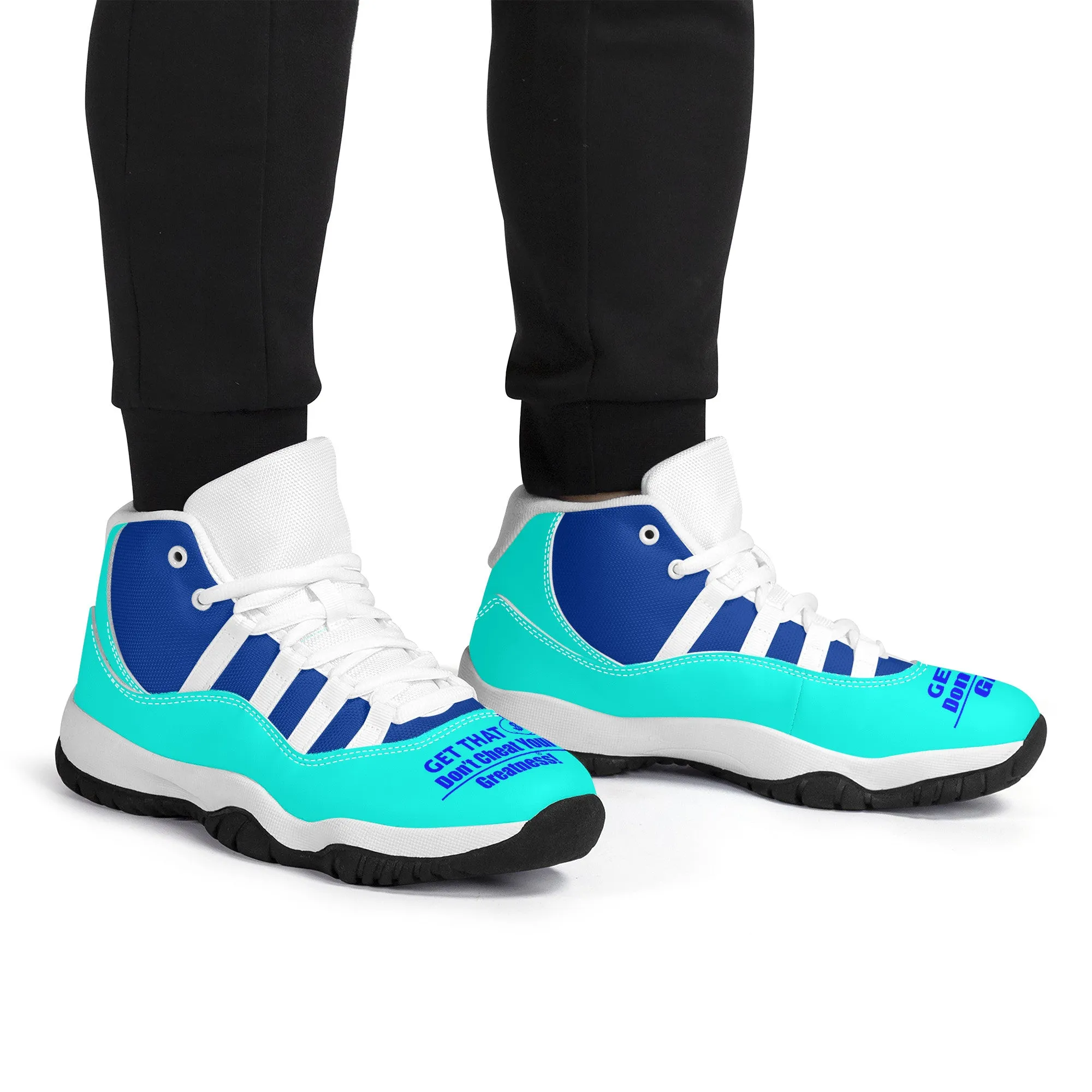 Get That Bag, High Top,Air Retro Sneakers - White