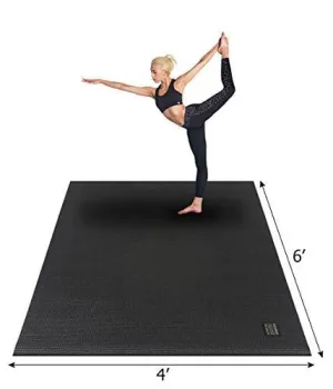 Gxmmat Large Yoga Mat 72"x 48"(6'x4') x 7mm for Pilates Stretching Home Gym Workout, Extra Thick Non Slip Anti-Tear Exercise Mat