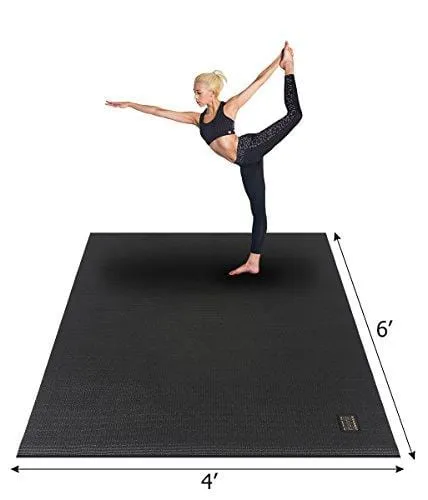 Gxmmat Large Yoga Mat 72"x 48"(6'x4') x 7mm for Pilates Stretching Home Gym Workout, Extra Thick Non Slip Anti-Tear Exercise Mat