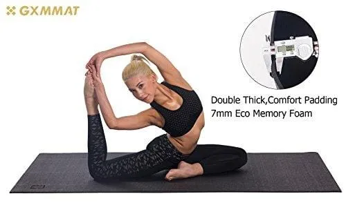Gxmmat Large Yoga Mat 72"x 48"(6'x4') x 7mm for Pilates Stretching Home Gym Workout, Extra Thick Non Slip Anti-Tear Exercise Mat