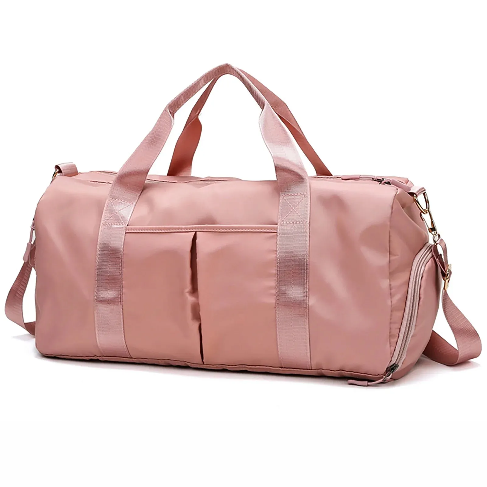 Gym Bag,Travel Duffel Bag ,Sport Gym Tote Bags Swimming Yoga,Waterproof Weekend Overnight Bag,Carry on Bag,Personal Item Travel Bag,Workout Dance Bag for Men & Women,Pink