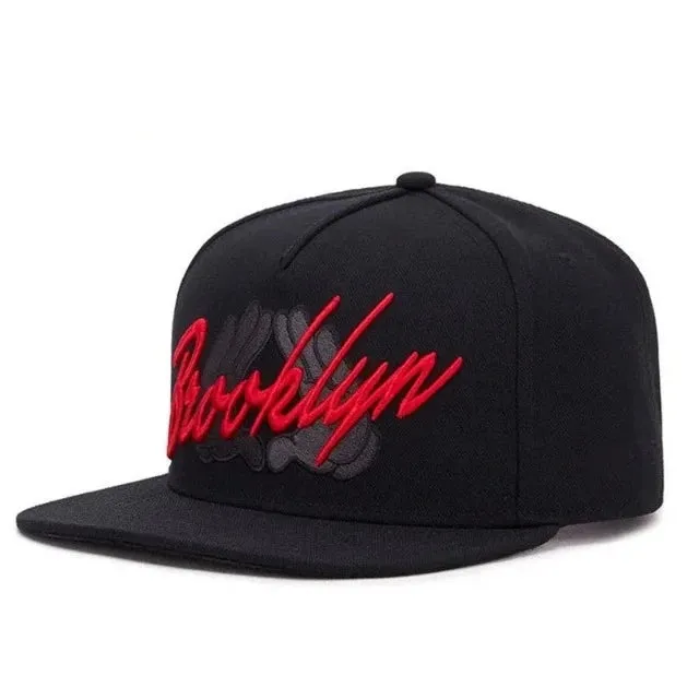 Hip Hop fashion caps for men, flat bill with custom embroidery