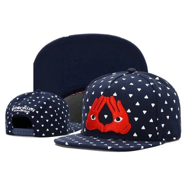 Hip Hop fashion caps for men, flat bill with custom embroidery