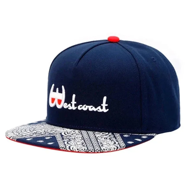 Hip Hop fashion caps for men, flat bill with custom embroidery