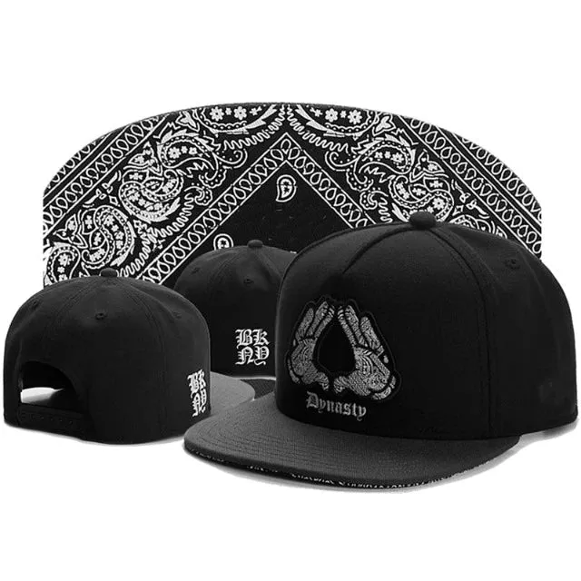 Hip Hop fashion caps for men, flat bill with custom embroidery