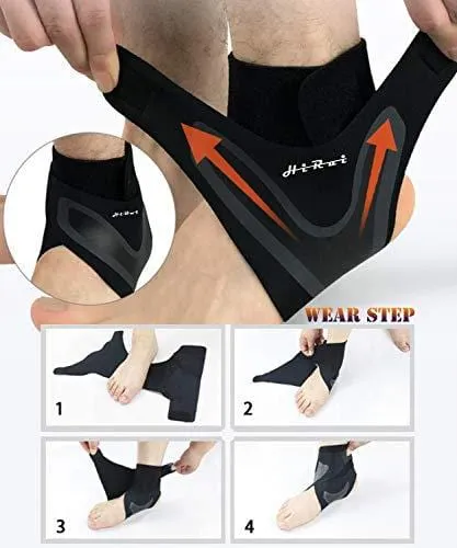 HiRui Ankle Brace Ankle Support Ankle Wrap for Running, Arthritis, Pain Relief, Sprains, Sports Injuries and Recovery, Ultra-Thin Breathable Neoprene Ankle Compression Brace (Right Foot, Large)