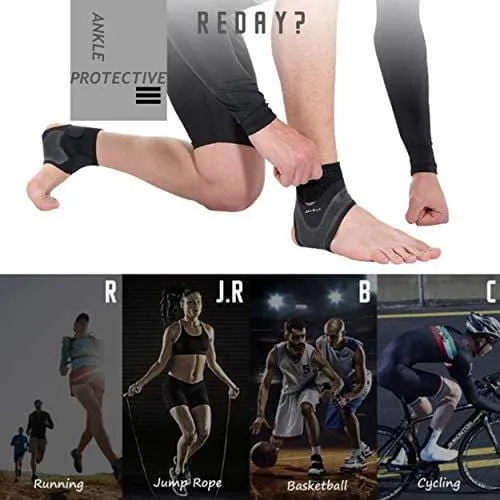 HiRui Ankle Brace Ankle Support Ankle Wrap for Running, Arthritis, Pain Relief, Sprains, Sports Injuries and Recovery, Ultra-Thin Breathable Neoprene Ankle Compression Brace (Right Foot, Large)