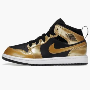 Jordan 1 Mid Se Metallic Gold Black (ps)
