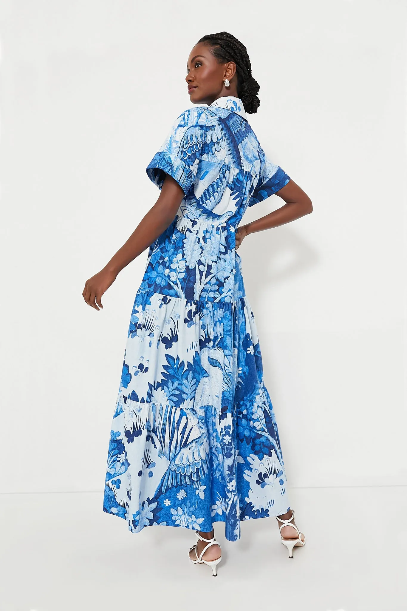 Lupin Blue Short Sleeve Midi Dress
