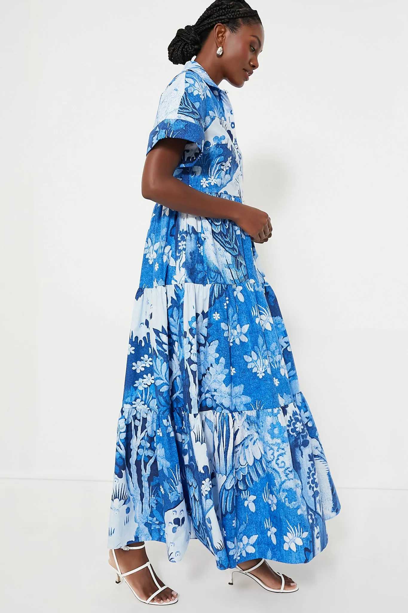 Lupin Blue Short Sleeve Midi Dress