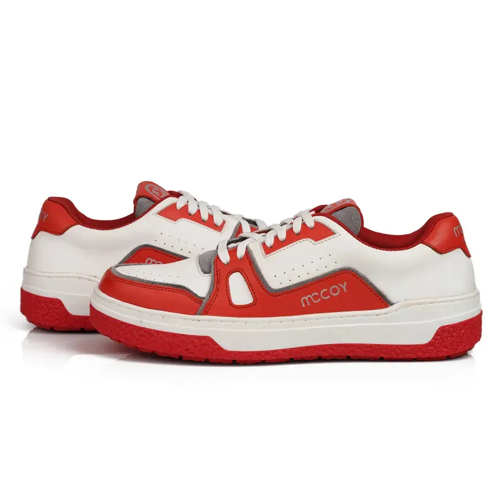 Mccoy Crepe Leather Men's Trainers Red and White
