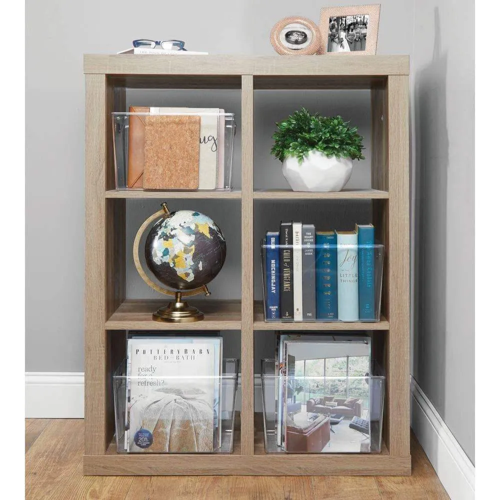 mDesign Deep Plastic Home Storage Organizer Bin for Cube Furniture Shelving in Office, Entryway, Closet, Cabinet, Bedroom, Laundry Room, Nursery, Kids Toy Room - 12" x 8" x 8" - 4 Pack - Clear