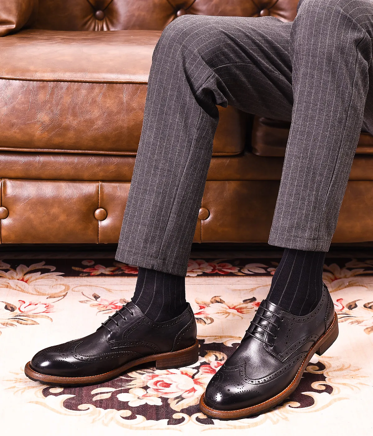 Men's Retro Brogues Leather Derby