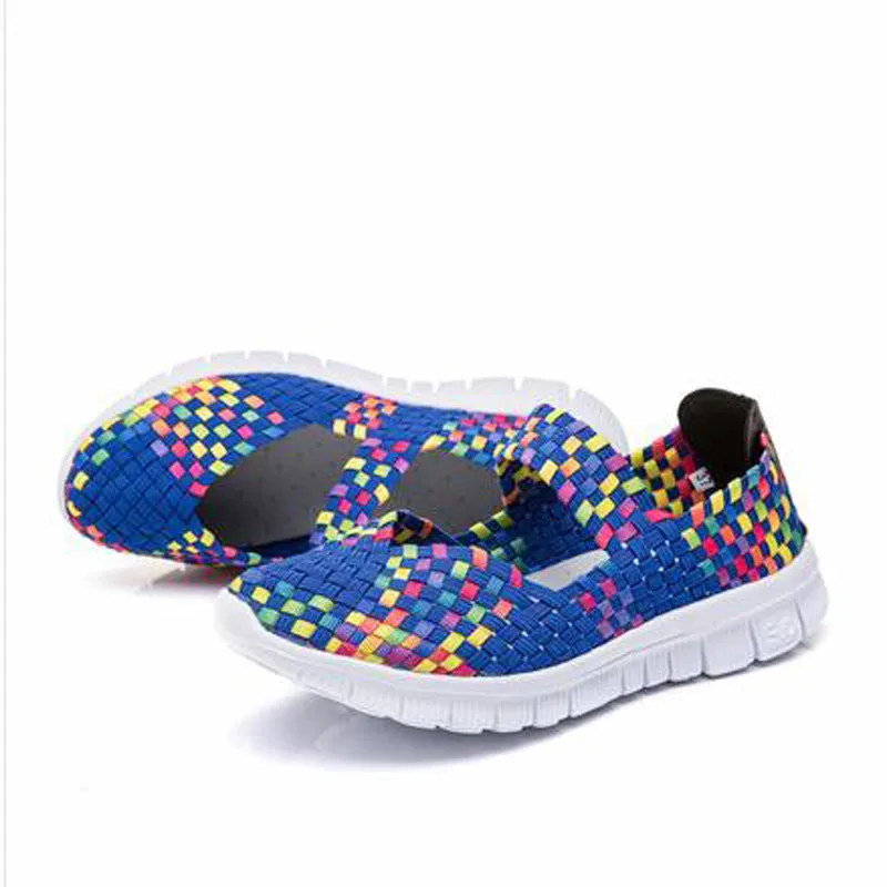 Nanccy Breathable Elastic Band Woven Light Flat Shoes