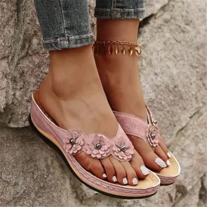Nanccy Lightweight Flowers Clip Toe Sandals