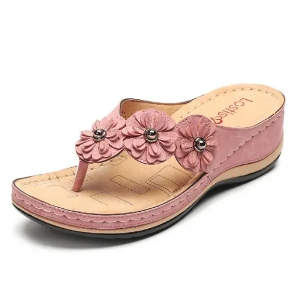 Nanccy Lightweight Flowers Clip Toe Sandals
