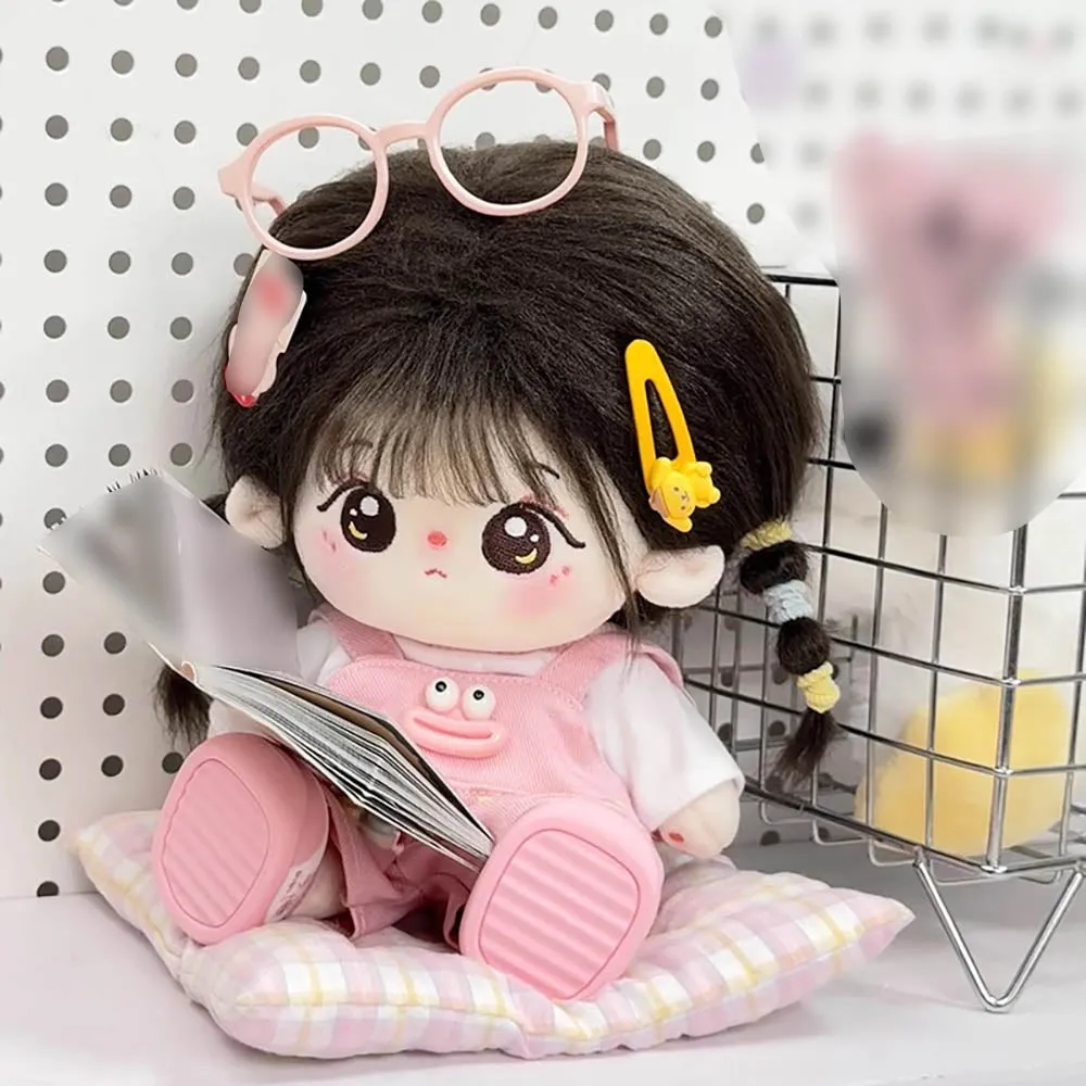 niannyyhouse 20cm Plush Doll Clothes T-Shirt Overalls Glasses Shoes 8in Soft Stuffed Doll Dressup
