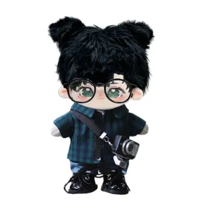 niannyyhouse Solid Color Plaid Striped Shirt Jeans Glasses Leather Shoes 10cm 15cm 20cm Plush Doll Clothes Soft Stuffed Plush Toy Dress Up Accessories