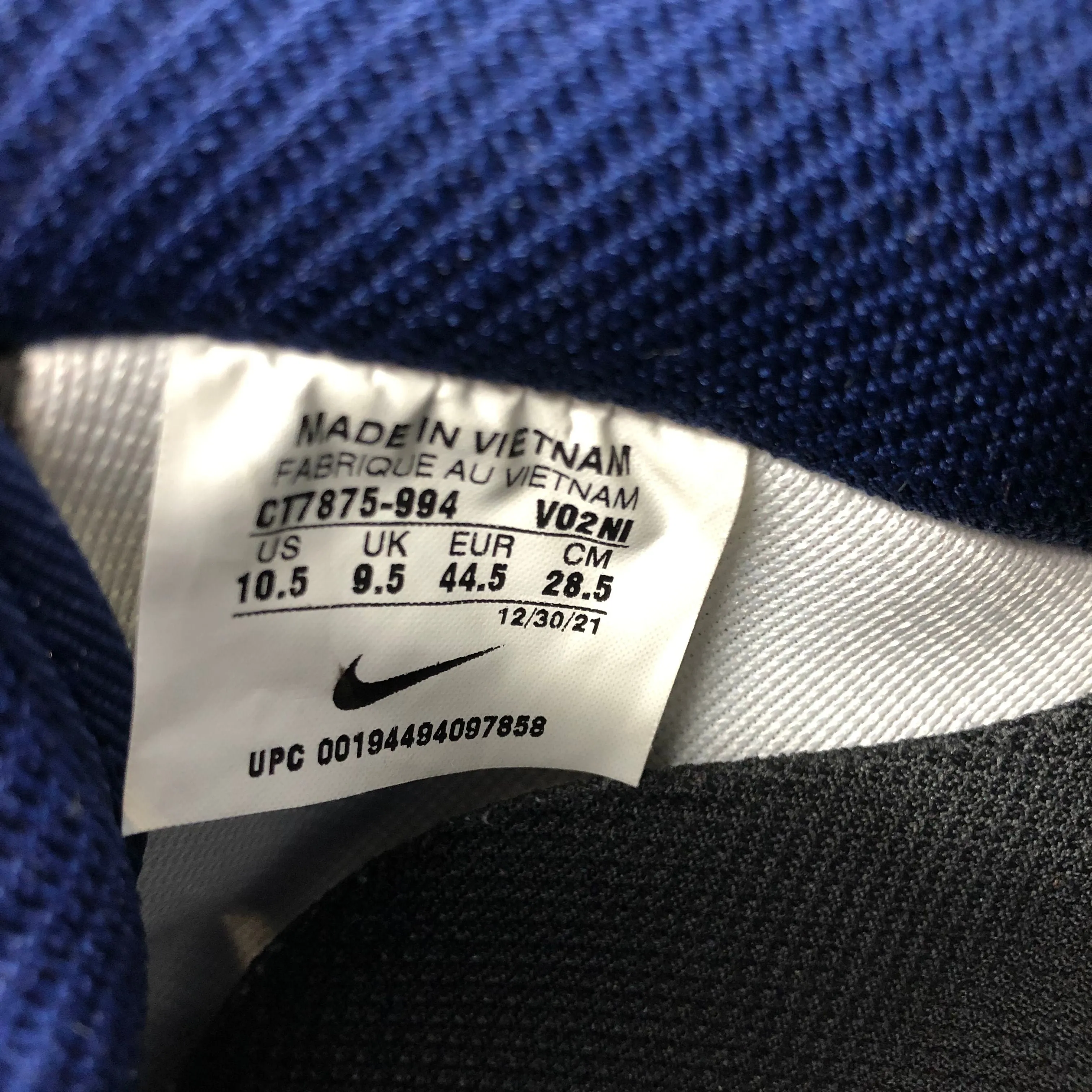 Nike Air Force 1 'By You' Men's Custom Navy Blue/White Sneakers - Sz 10.5 ( COA)