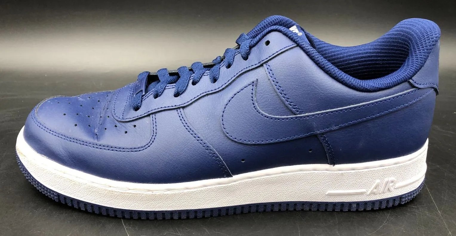 Nike Air Force 1 'By You' Men's Custom Navy Blue/White Sneakers - Sz 10.5 ( COA)