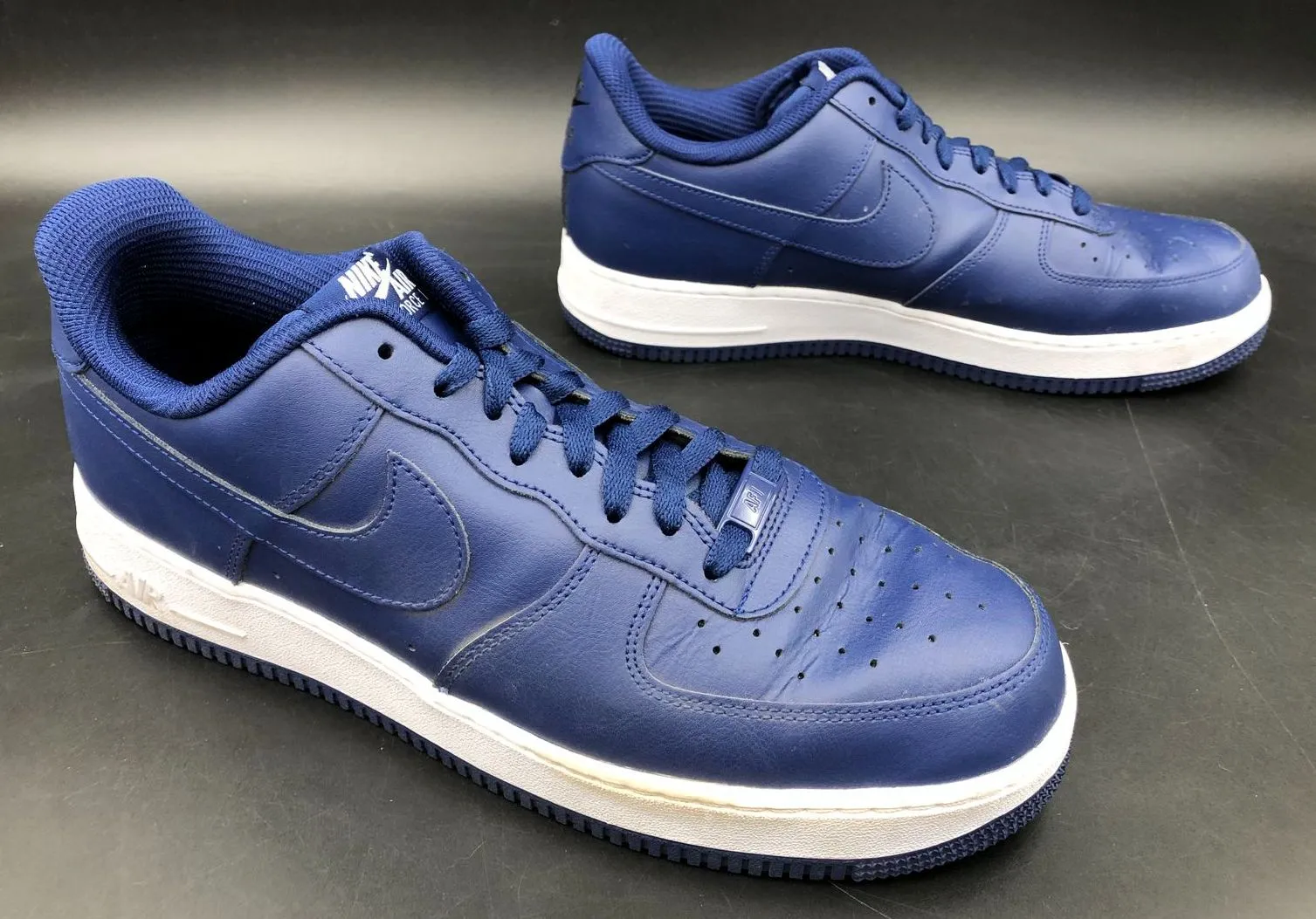 Nike Air Force 1 'By You' Men's Custom Navy Blue/White Sneakers - Sz 10.5 ( COA)