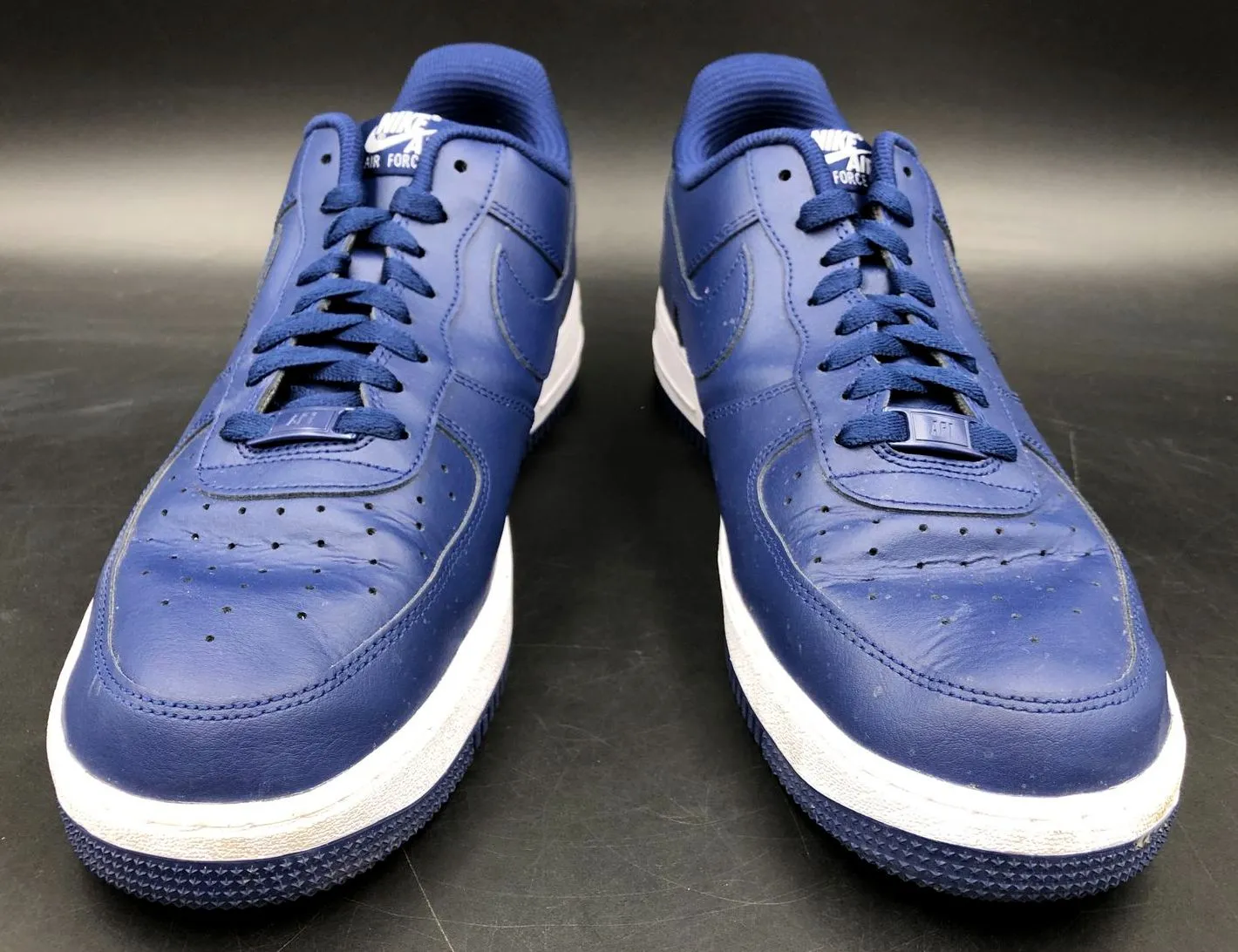Nike Air Force 1 'By You' Men's Custom Navy Blue/White Sneakers - Sz 10.5 ( COA)