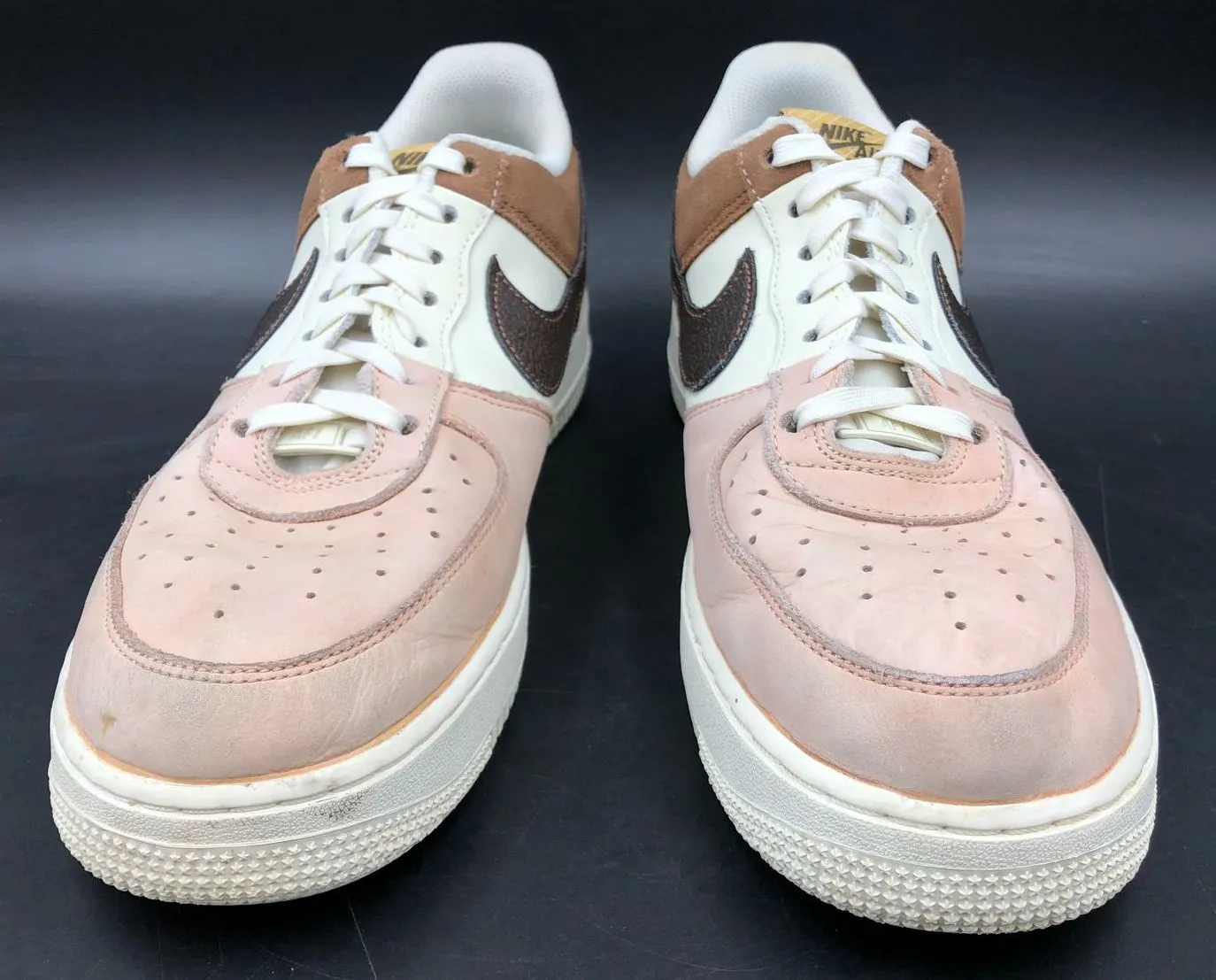 Nike Air Force 1 Low 'Neapolitan' Men's White/Brown/Pink Sneakers - Sz 12 ( COA)
