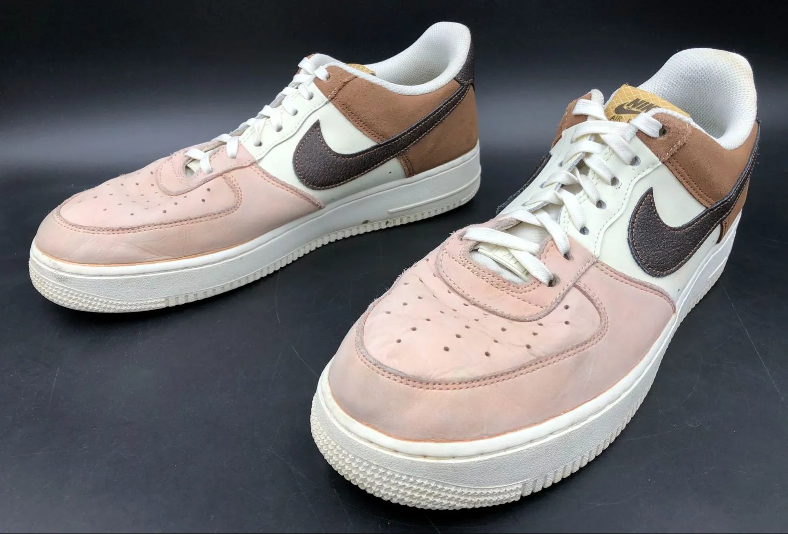 Nike Air Force 1 Low 'Neapolitan' Men's White/Brown/Pink Sneakers - Sz 12 ( COA)