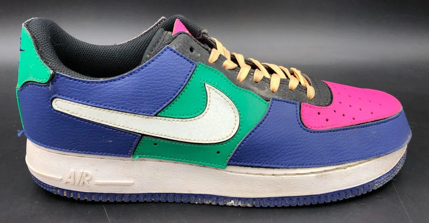 Nike Air Force 1/1 'Black Multi-Color' Men's Velcro Panel Sneakers - 10.5 ( COA)