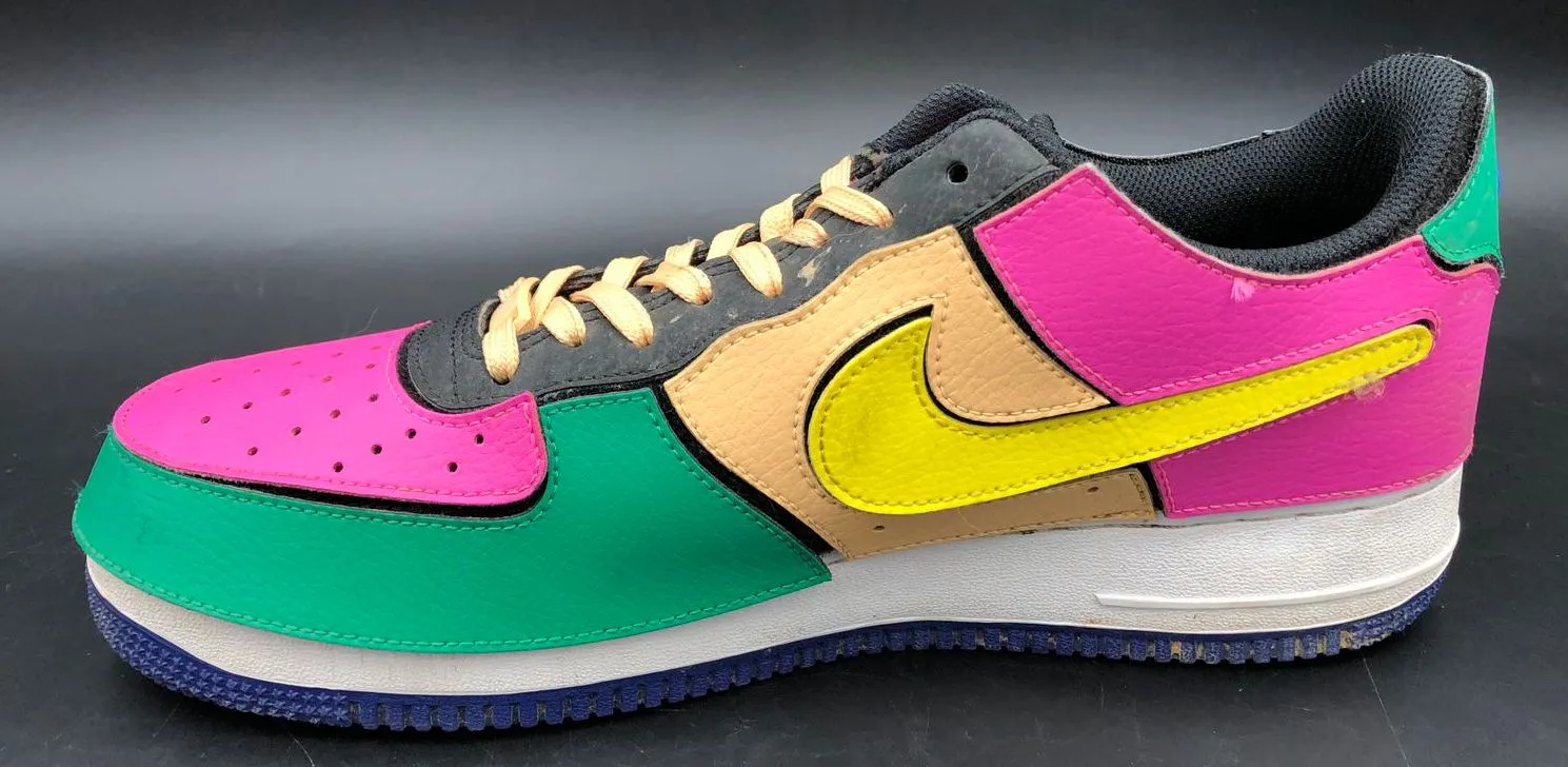 Nike Air Force 1/1 'Black Multi-Color' Men's Velcro Panel Sneakers - 10.5 ( COA)