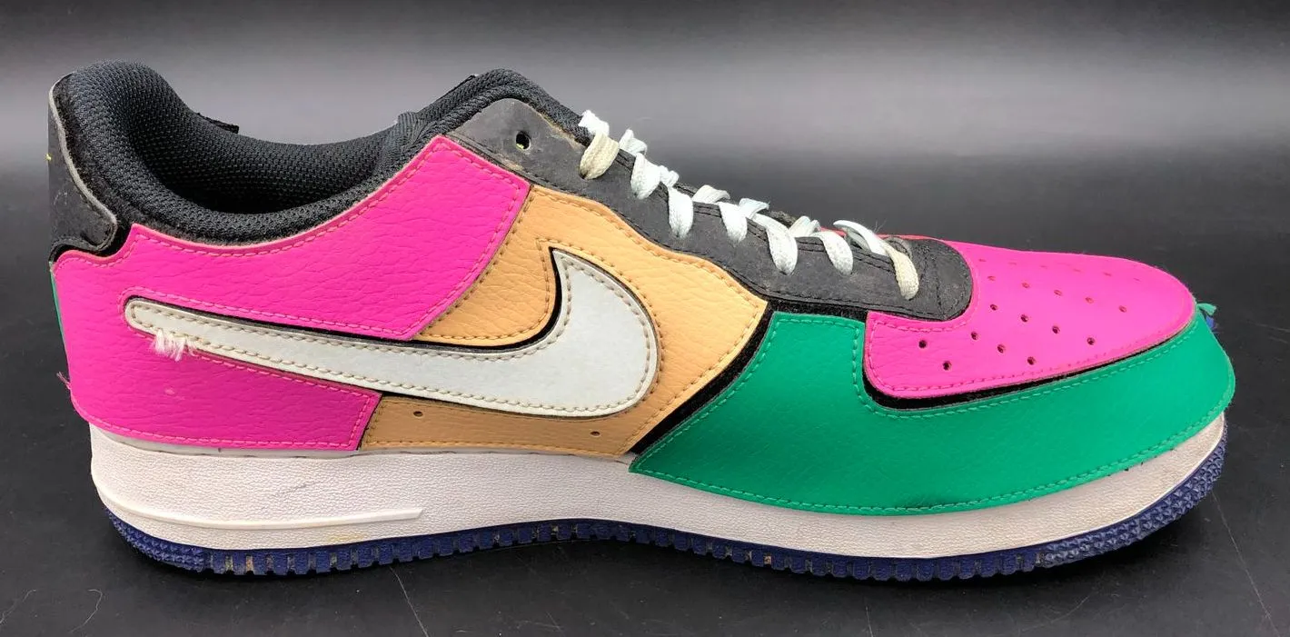 Nike Air Force 1/1 'Black Multi-Color' Men's Velcro Panel Sneakers - 10.5 ( COA)