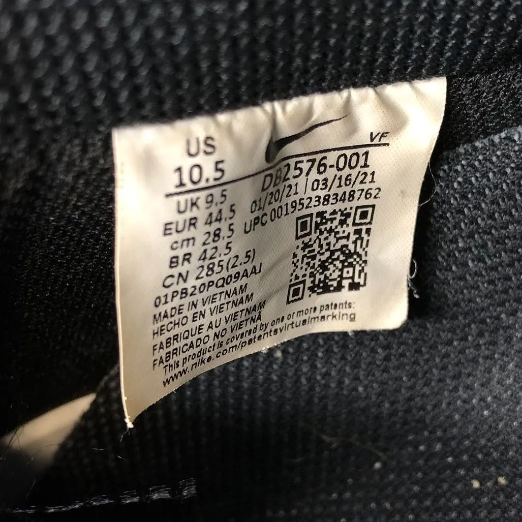 Nike Air Force 1/1 'Black Multi-Color' Men's Velcro Panel Sneakers - 10.5 ( COA)