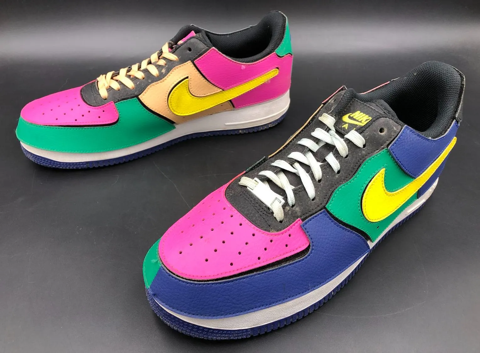 Nike Air Force 1/1 'Black Multi-Color' Men's Velcro Panel Sneakers - 10.5 ( COA)