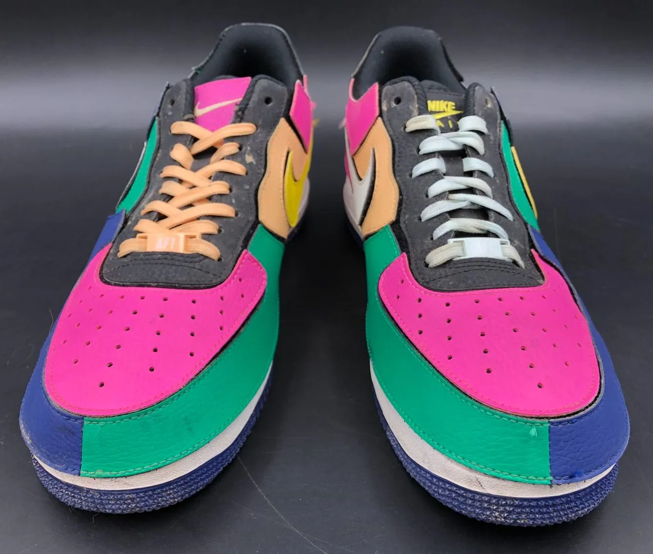 Nike Air Force 1/1 'Black Multi-Color' Men's Velcro Panel Sneakers - 10.5 ( COA)