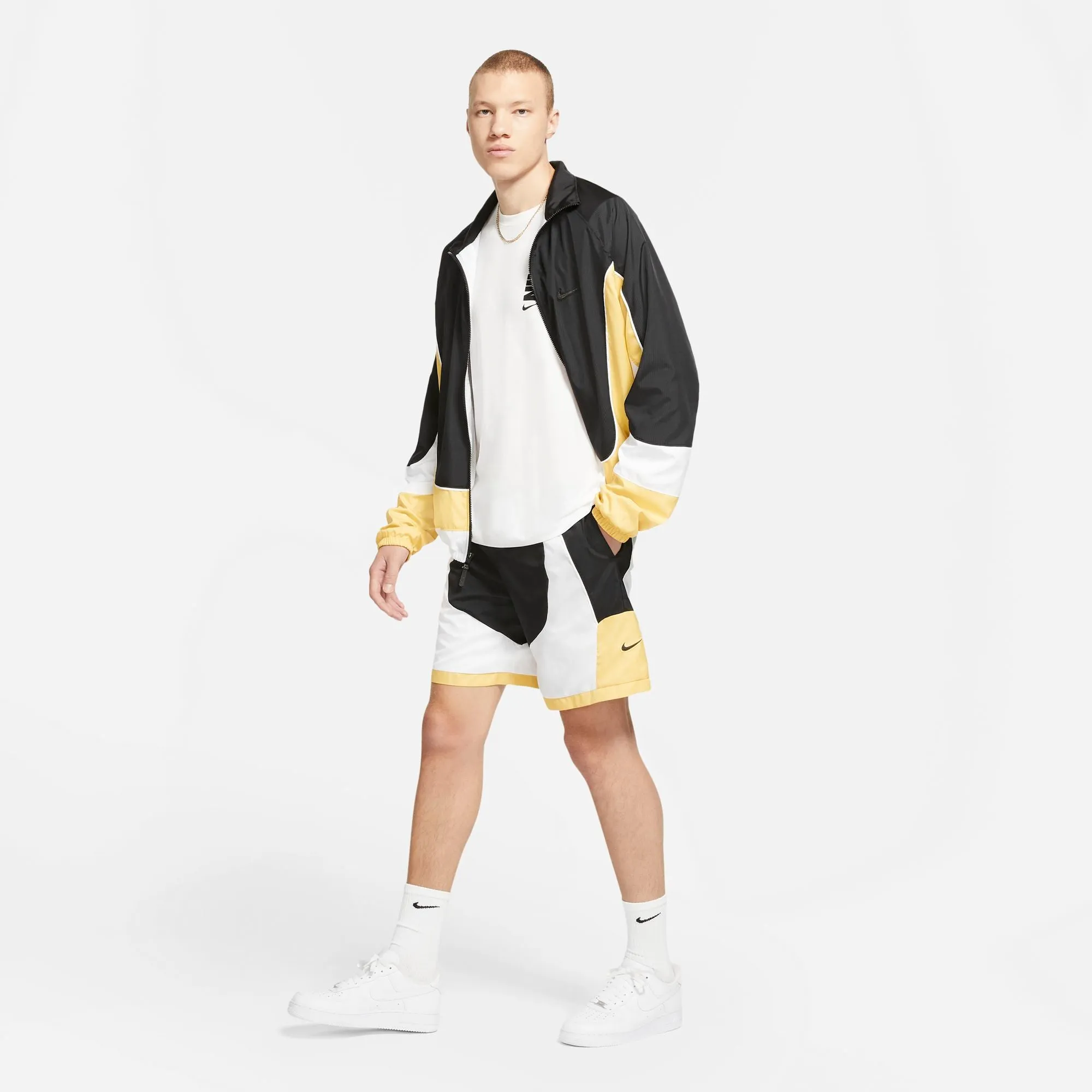 Nike Basketball Throwback Shorts - Black/White/Saturn Gold