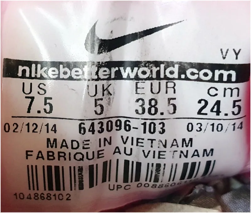 Nike Core Flex 2 Leather Trainers Pink/White 643096-103 UK5/US7.5/EU38.5