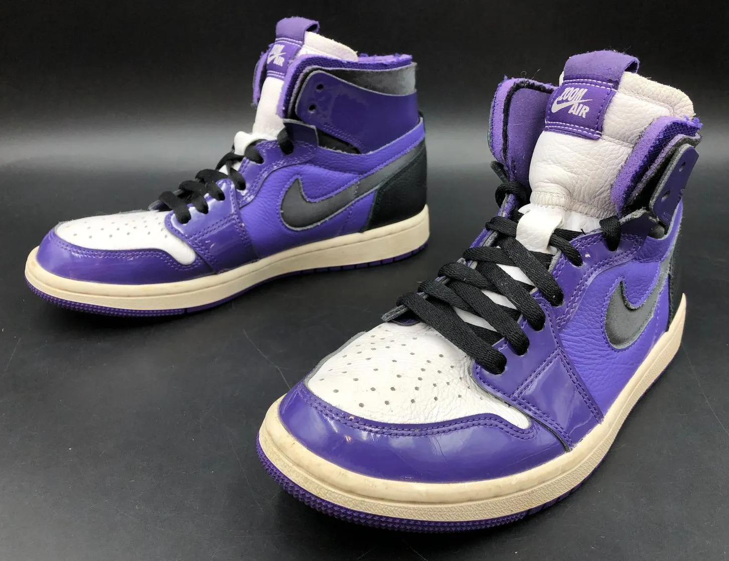 Nike Jordan 1 Zoom Comfort 'Court Purple Patent' Women's Sneakers - Sz 7 ( COA)