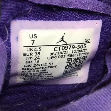 Nike Jordan 1 Zoom Comfort 'Court Purple Patent' Women's Sneakers - Sz 7 ( COA)