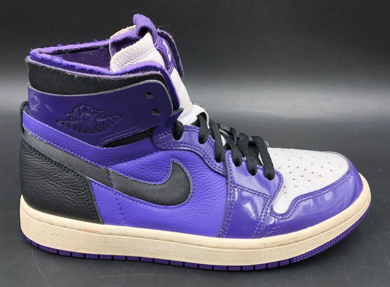 Nike Jordan 1 Zoom Comfort 'Court Purple Patent' Women's Sneakers - Sz 7 ( COA)
