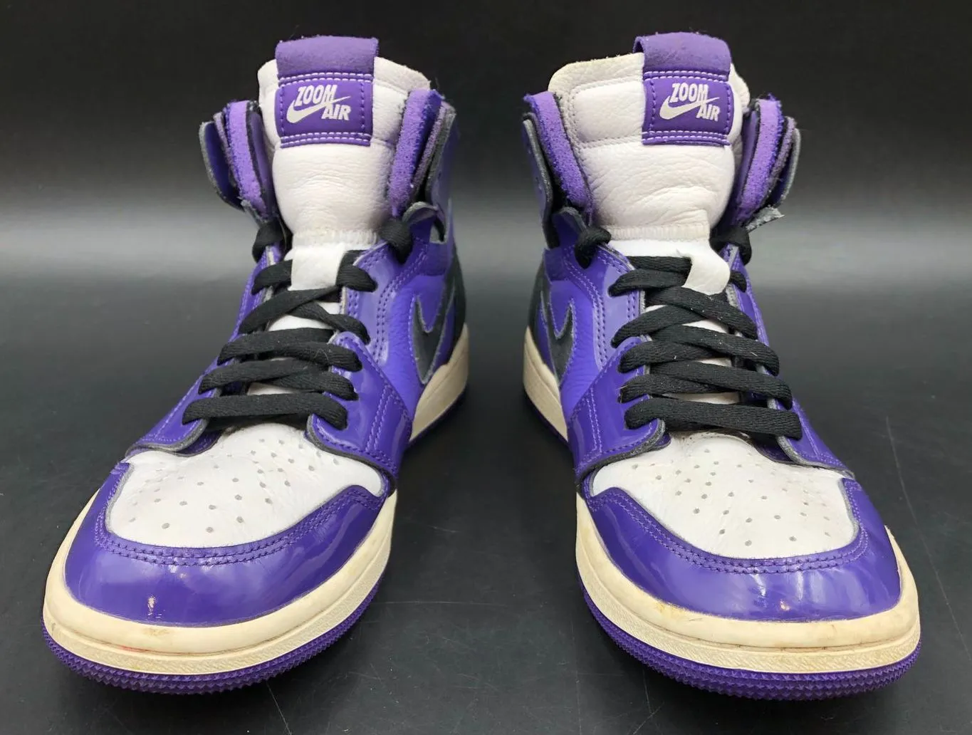 Nike Jordan 1 Zoom Comfort 'Court Purple Patent' Women's Sneakers - Sz 7 ( COA)
