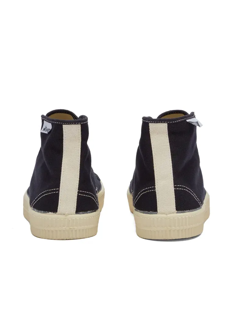 Novesta Star Dribble Contrast High Top in Black Beige Ecru