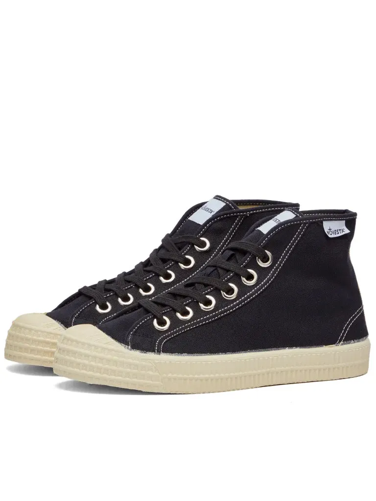Novesta Star Dribble Contrast High Top in Black Beige Ecru