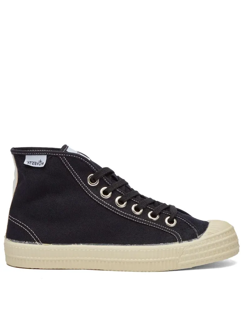 Novesta Star Dribble Contrast High Top in Black Beige Ecru