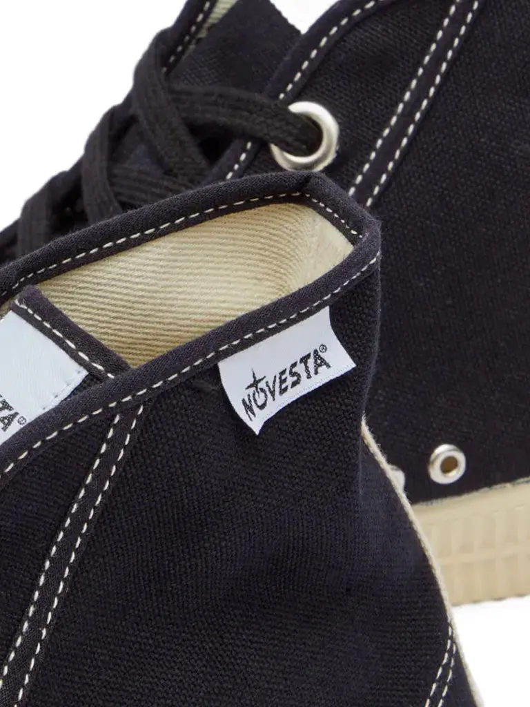 Novesta Star Dribble Contrast High Top in Black Beige Ecru