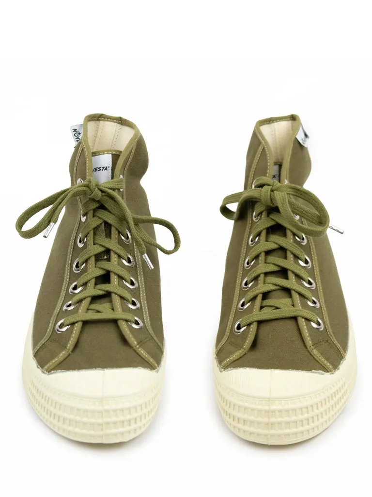 Novesta Star Dribble Contrast High Top in Khaki Beige Ecru