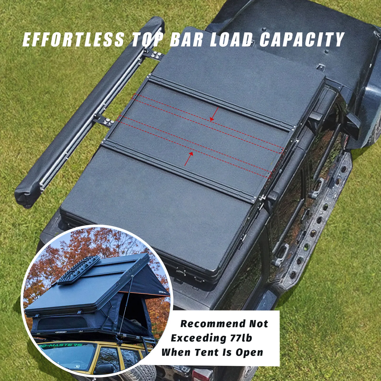 OPENROAD Aluminum Hard Shell Roof Top Tent - PeakRoof Series